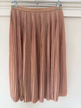 J. Crew Pleated Midi Skirt in Dusty Rose